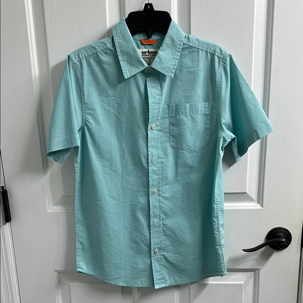 Urban Pipeline Blue Button Down Shirt Short Sleeve